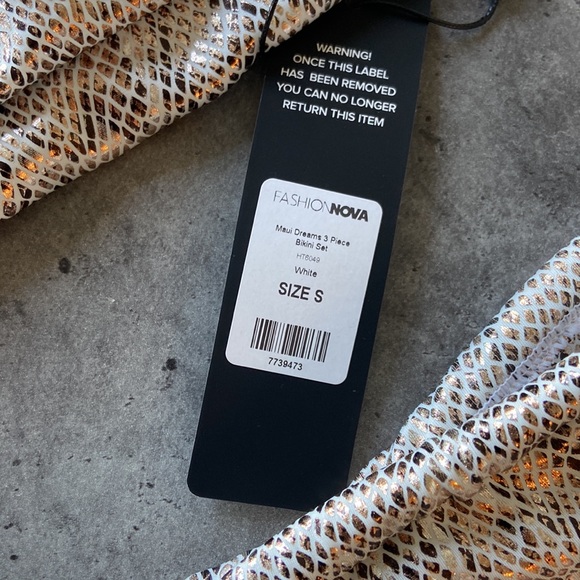 Fashion Nova 3 Piece Bikini Set Size Small - Picture 2 of 7